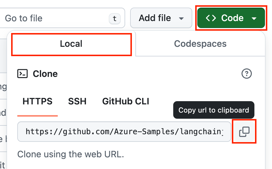 截图显示如何复制仓库 URL