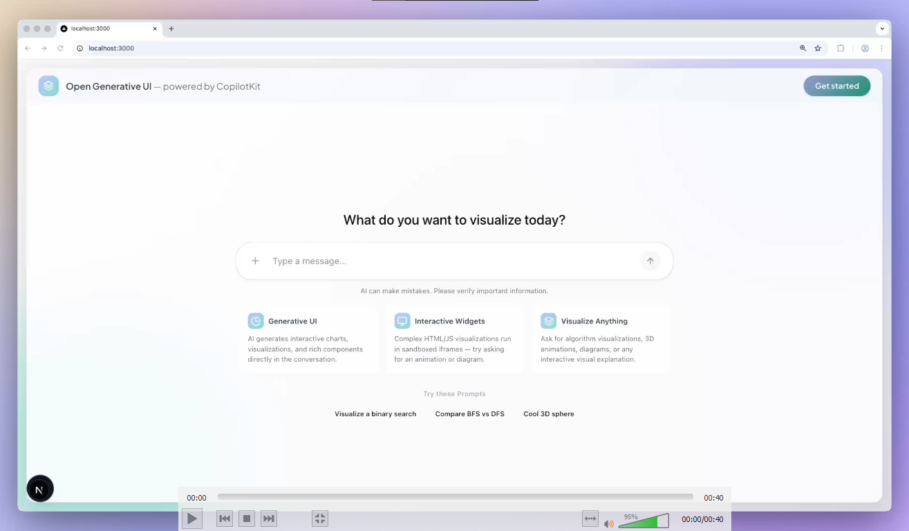 开放式生成式 UI 预览
