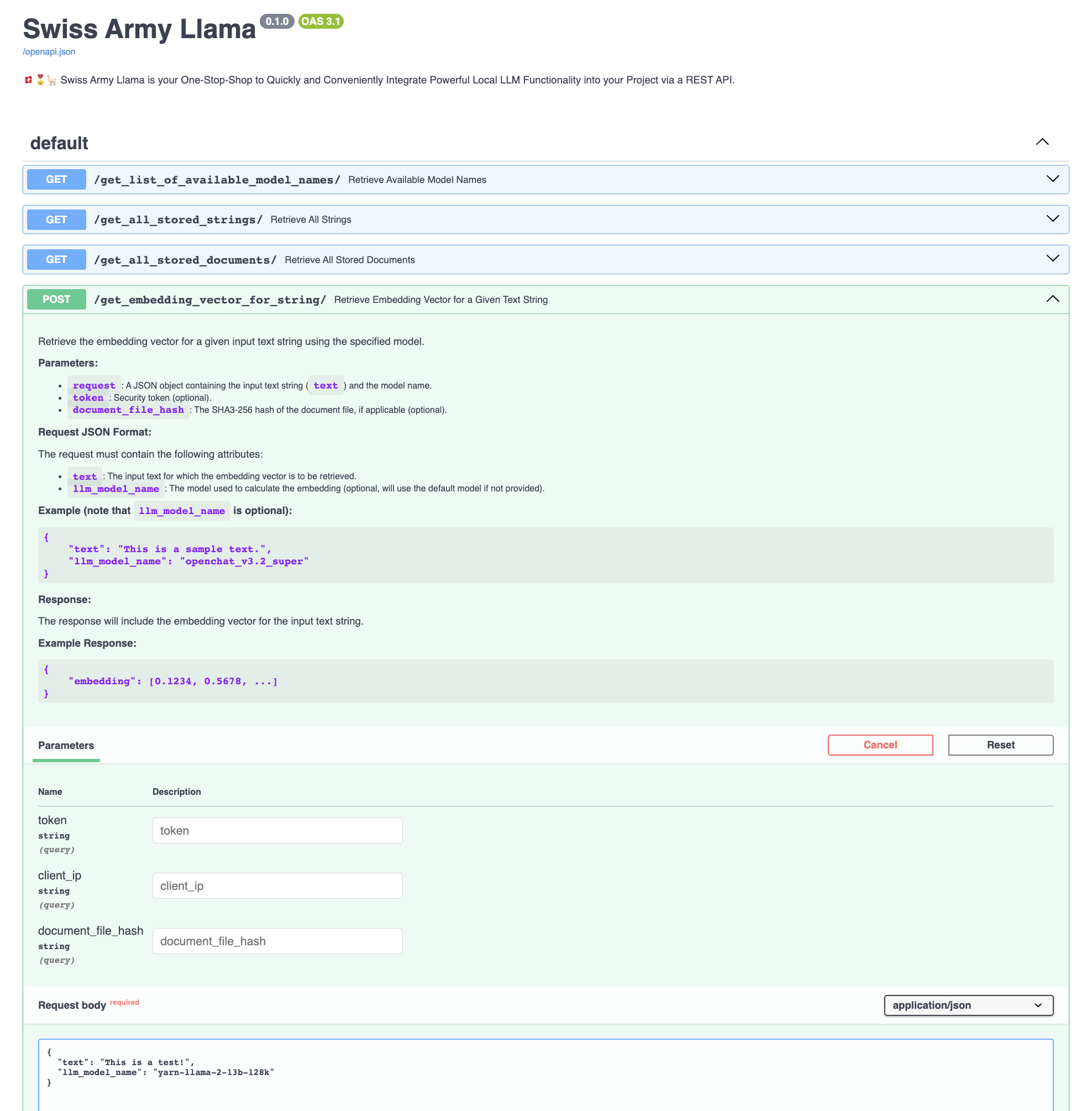 swiss_army_llama hero image