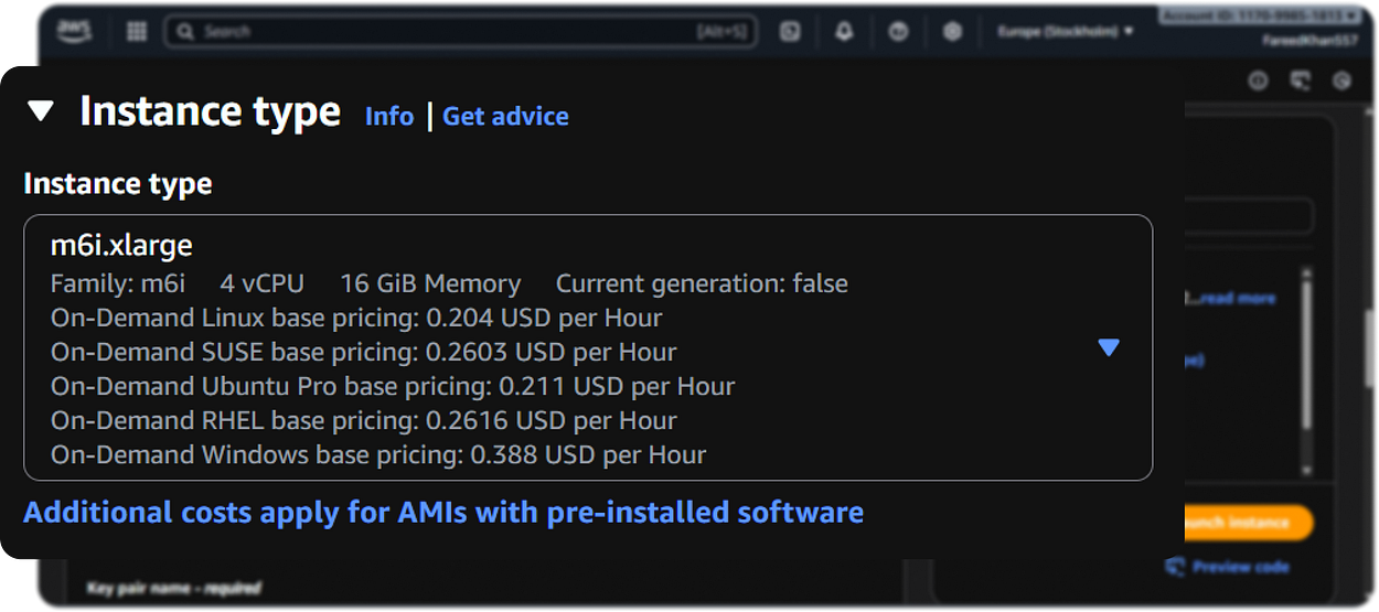 创建 AWS EC2 实例