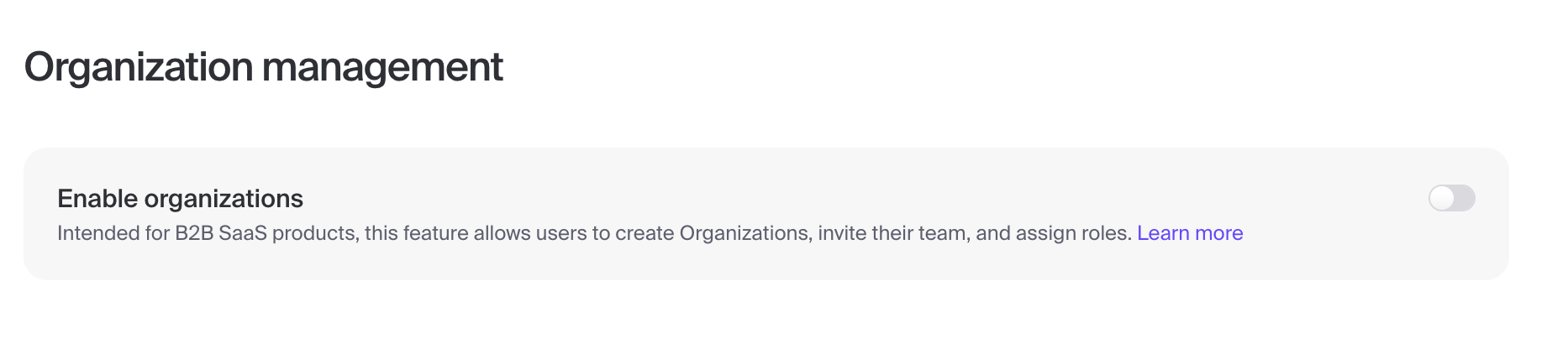 Clerk Organization Settings