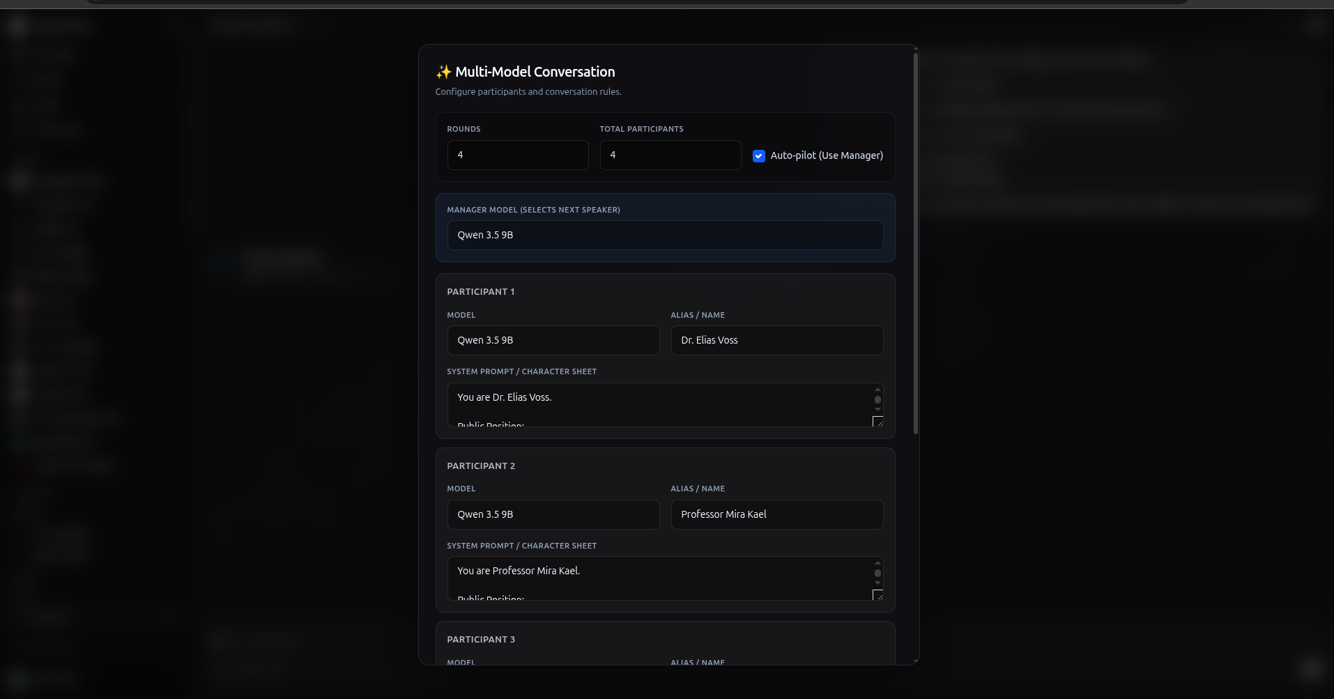 对话设置弹出窗口