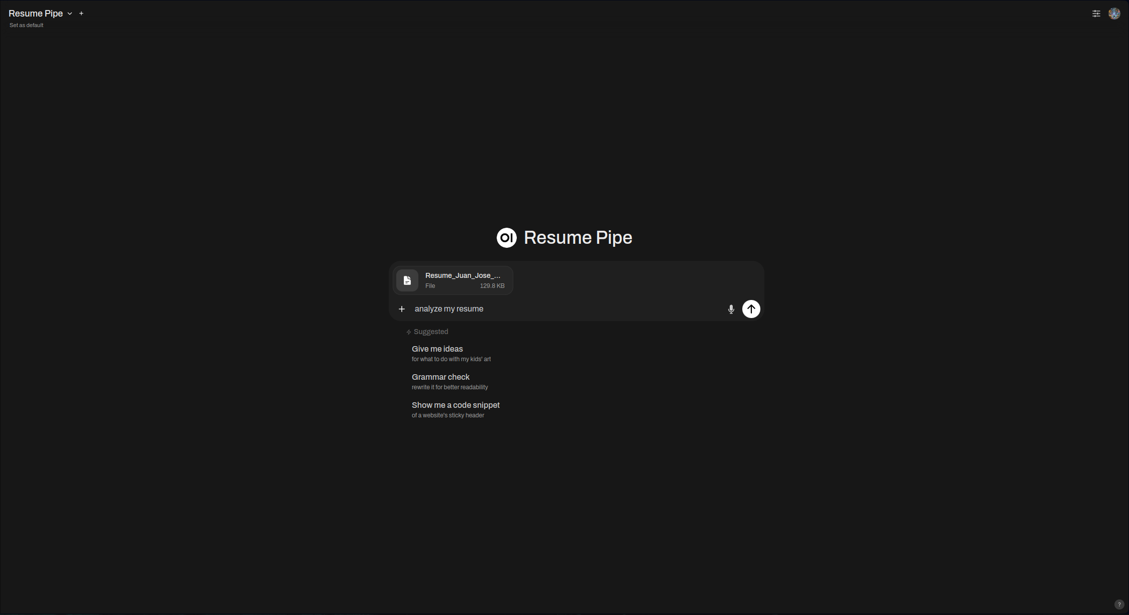 简历分析示例 1