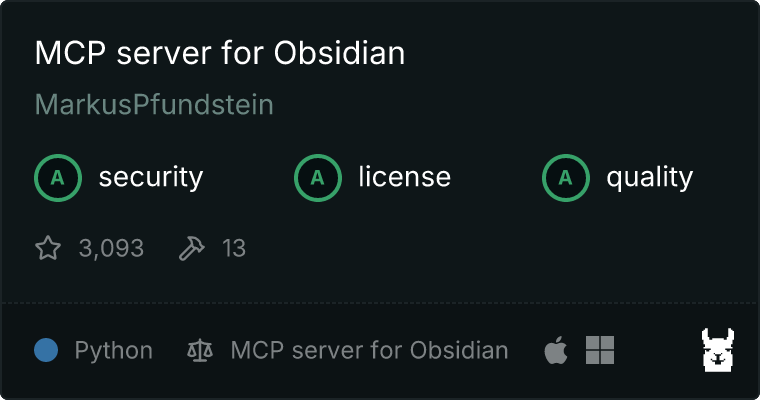 server for Obsidian MCP server