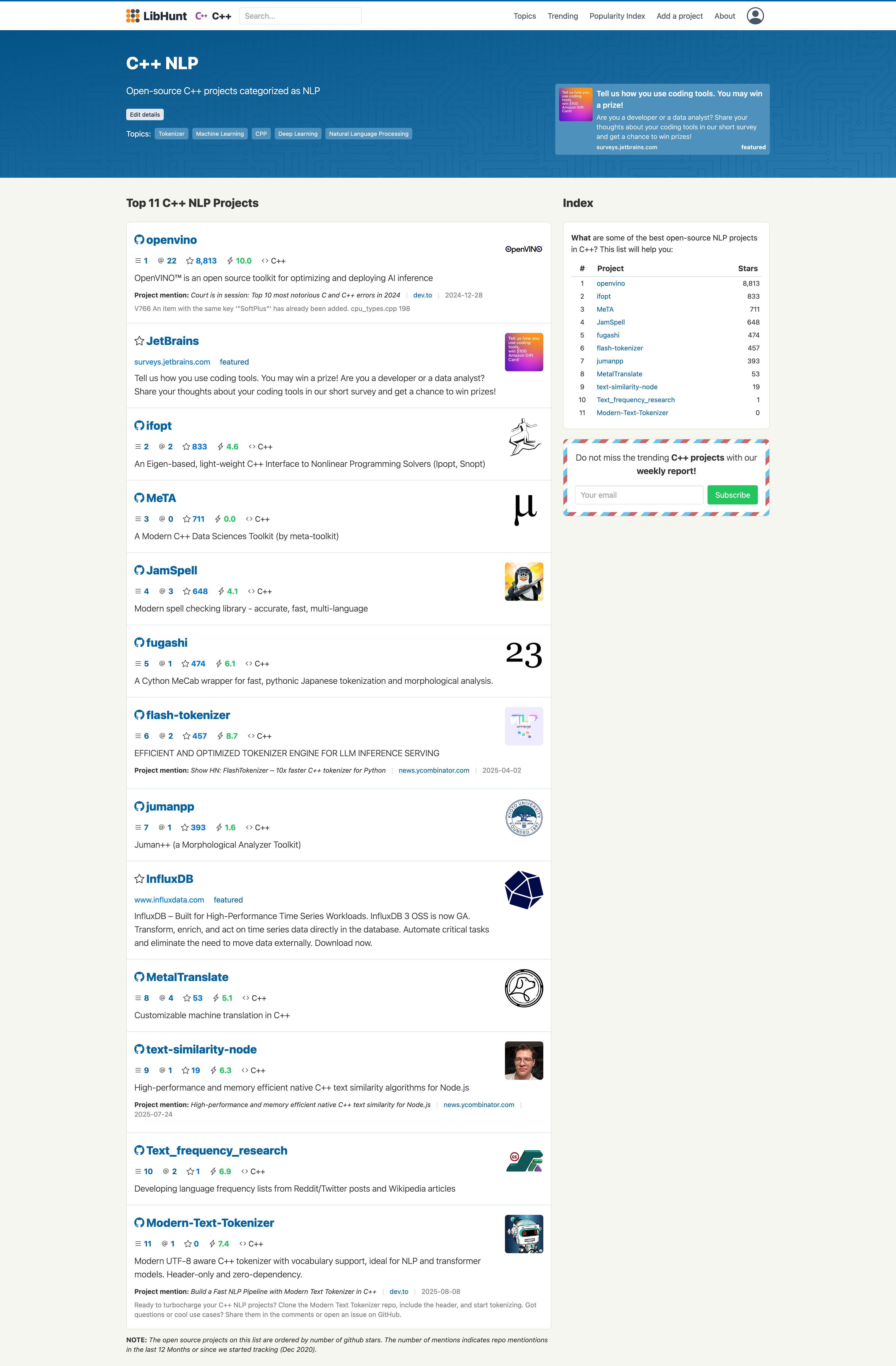 Top11C++NLP-Projects