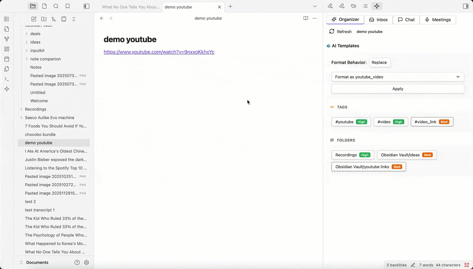 YouTube 转录流程
