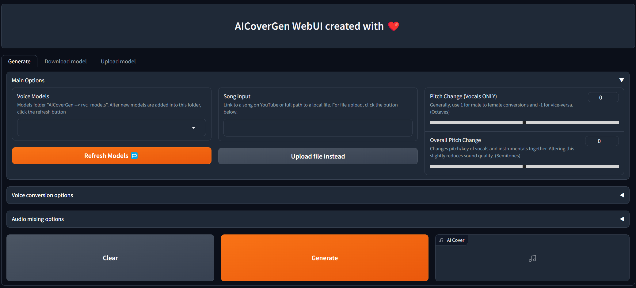 AICoverGen hero image