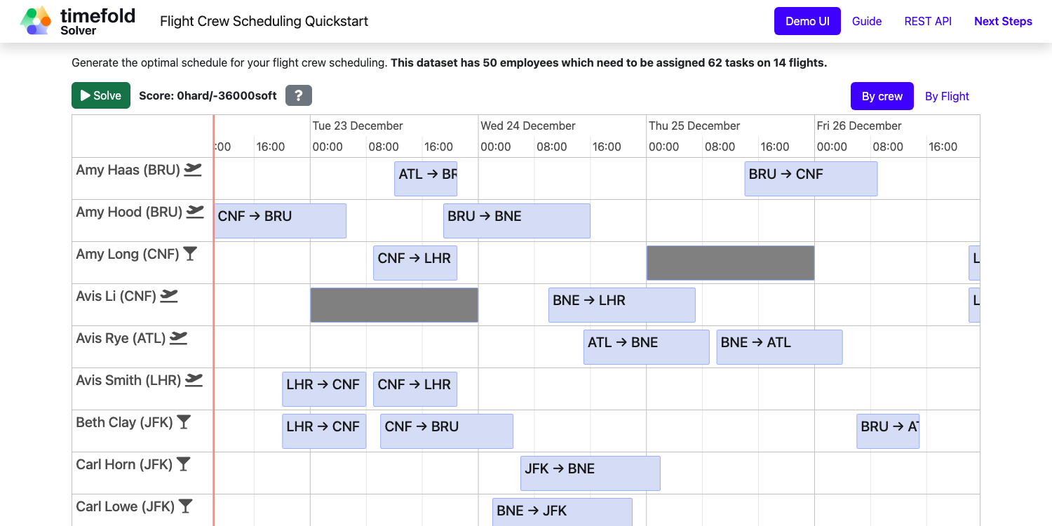 航空机组调度截图