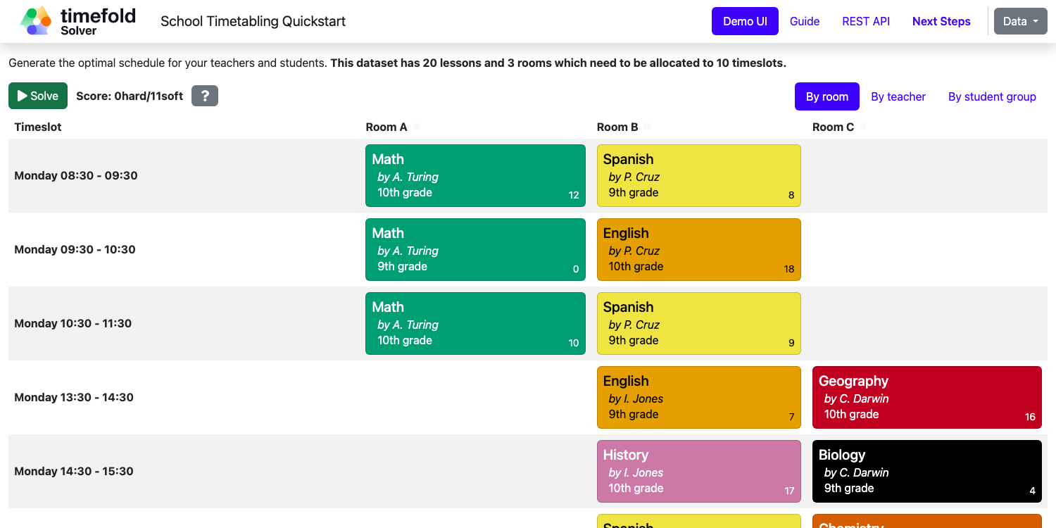 学校课表编排截图