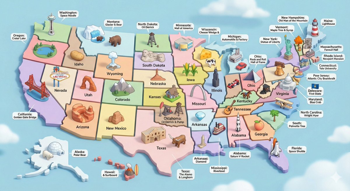 美国地标3D立体模型