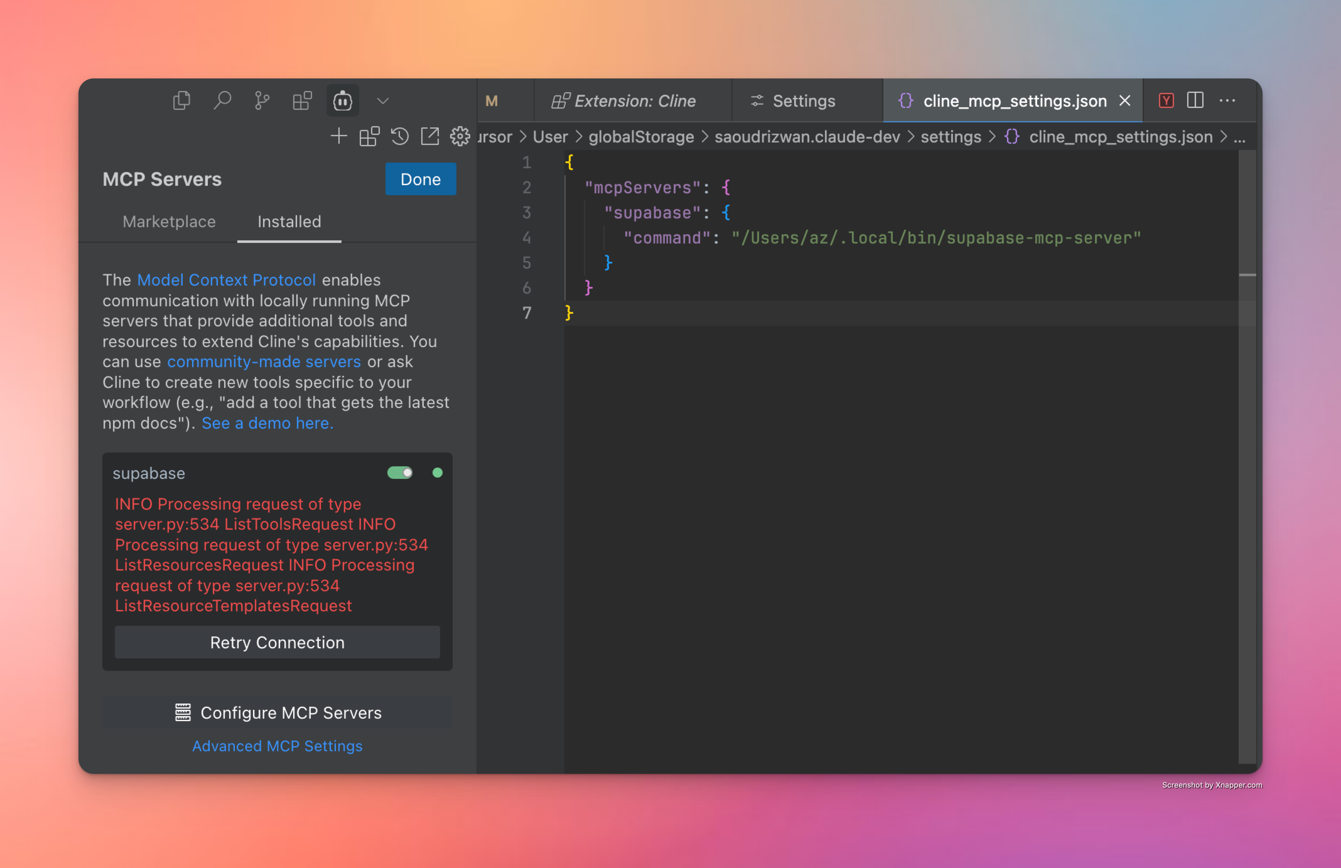 Cline 配置成功示例
