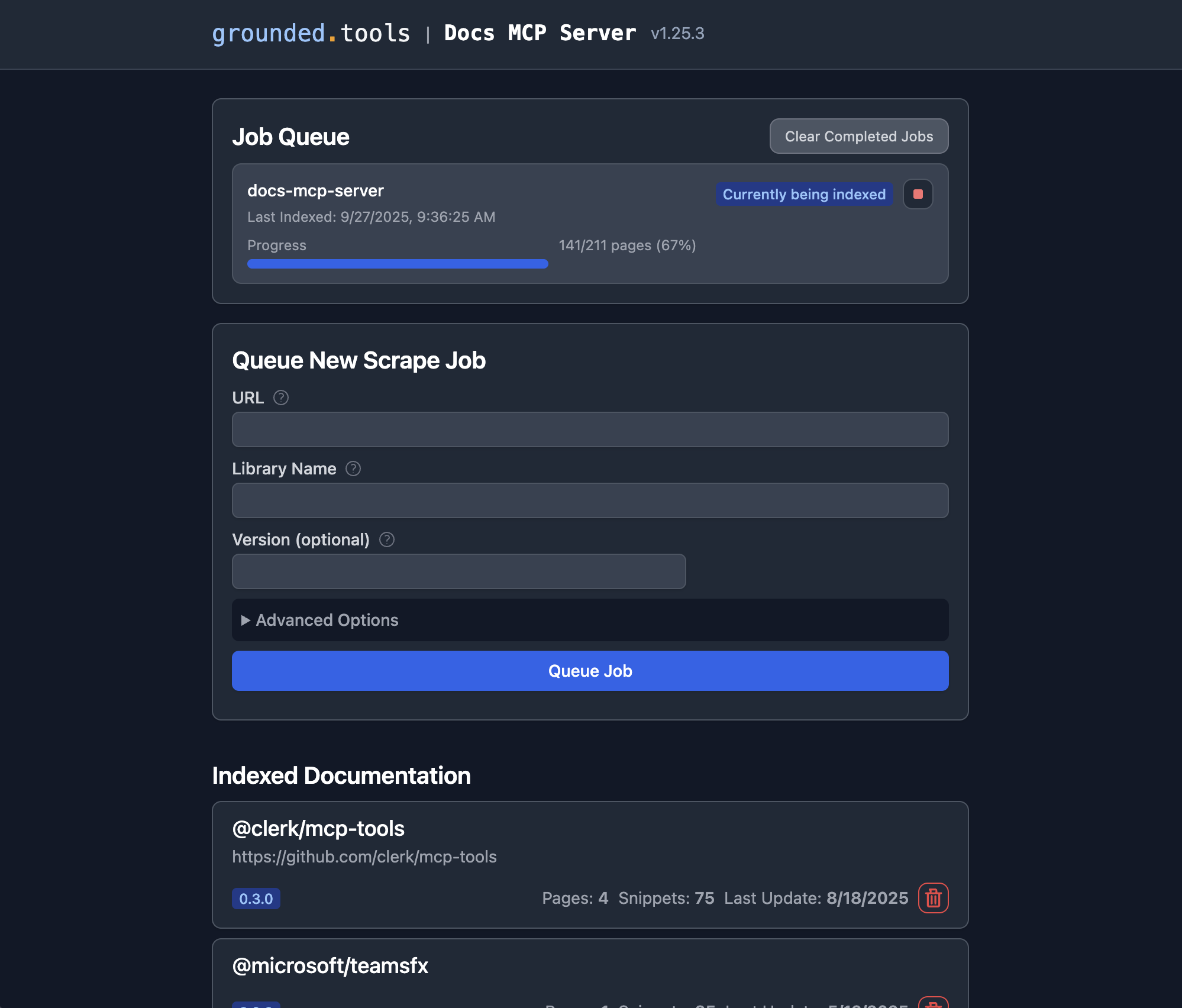 Docs MCP Server Web 界面