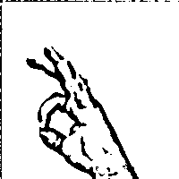 二值模式下的 OK 手勢