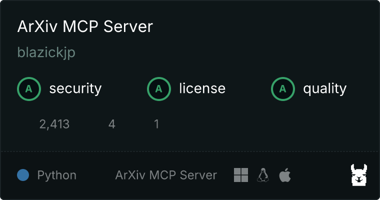 ArXiv Server MCP 服务器