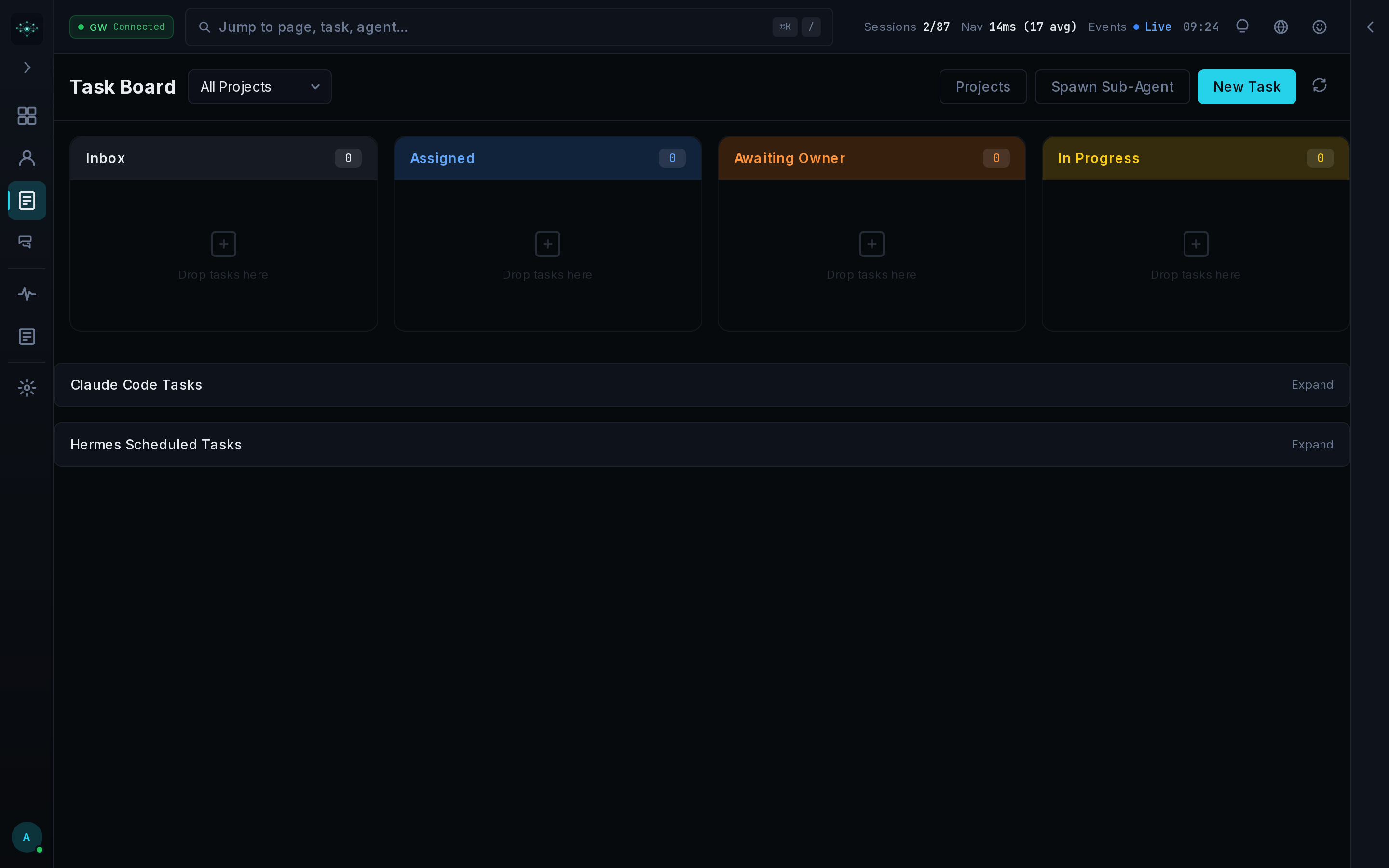 Mission Control 任务面板