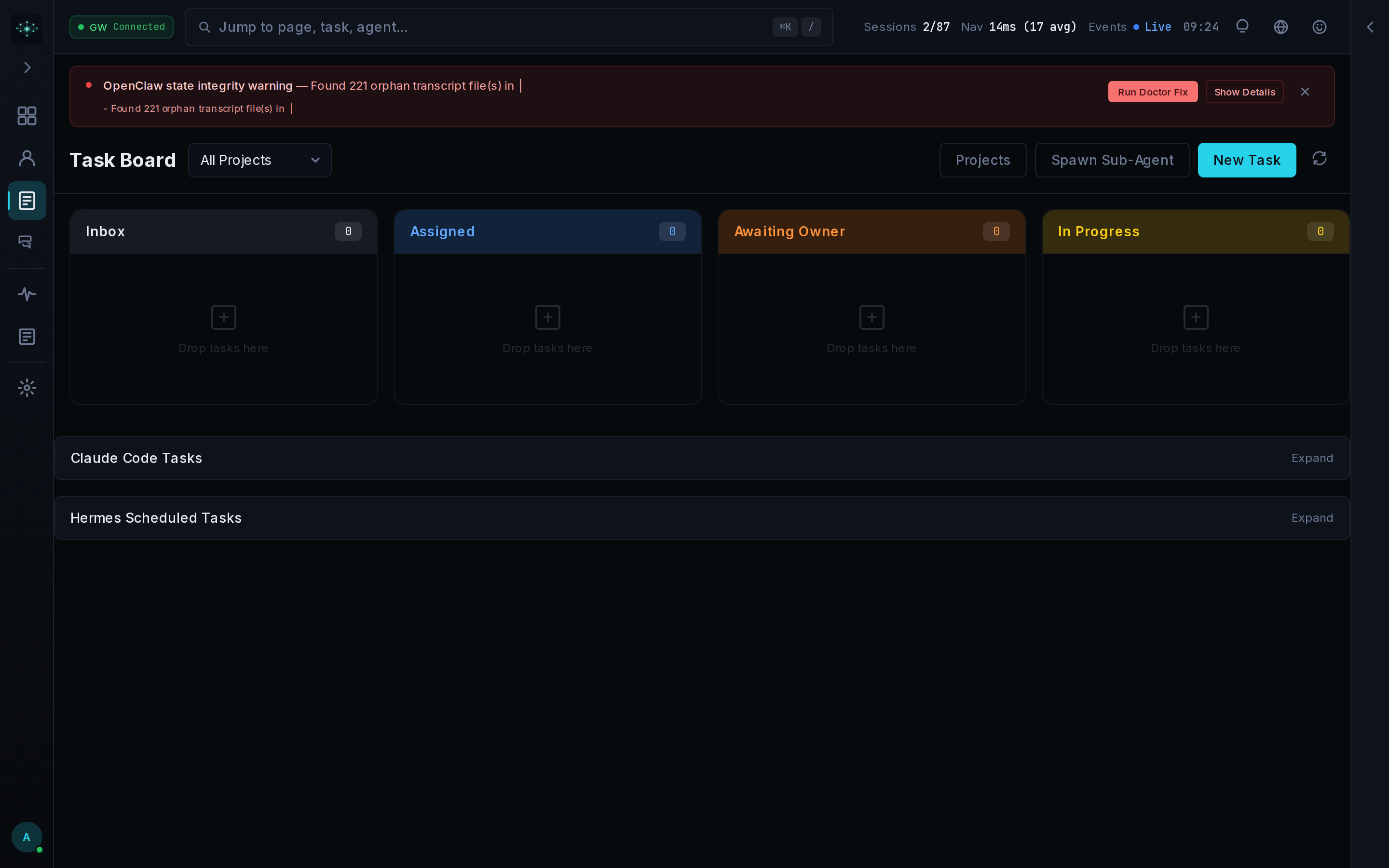 Mission Control 内存面板