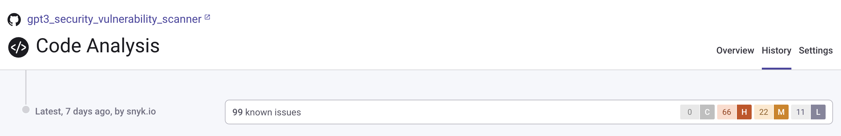 Snyk 的扫描结果