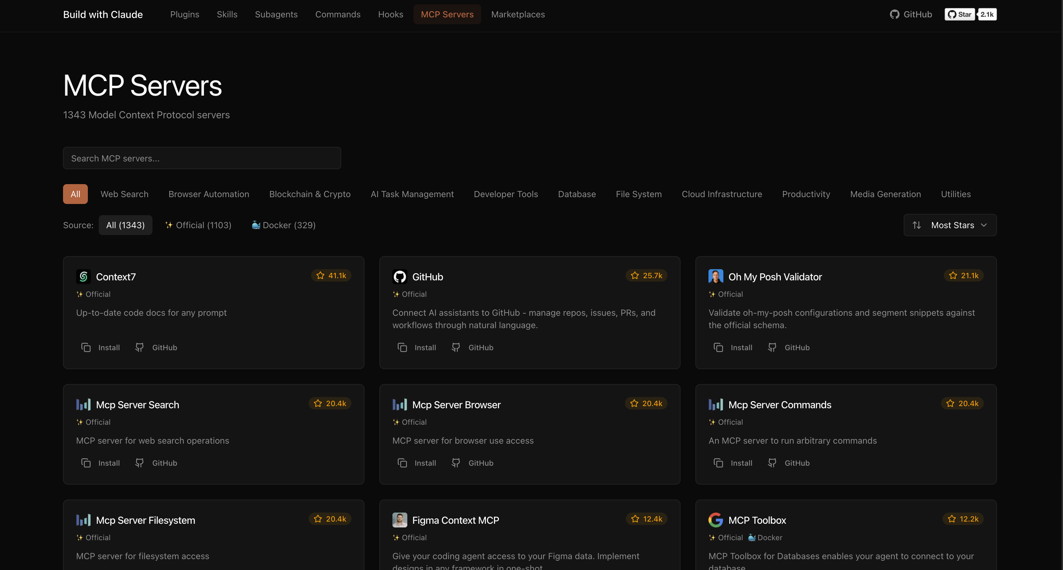 浏览 MCP 服务器