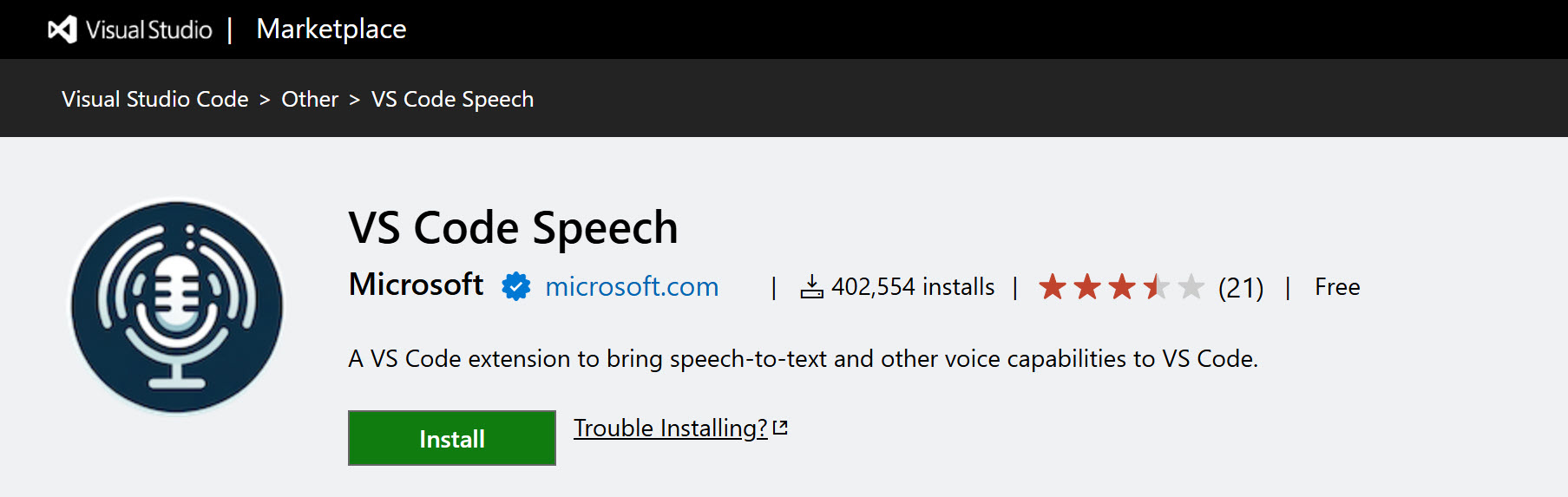 VS Code Speech