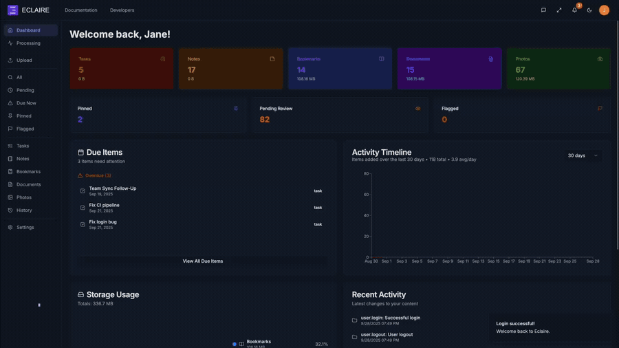 Eclaire 演示预览（点击在 YouTube 上观看）