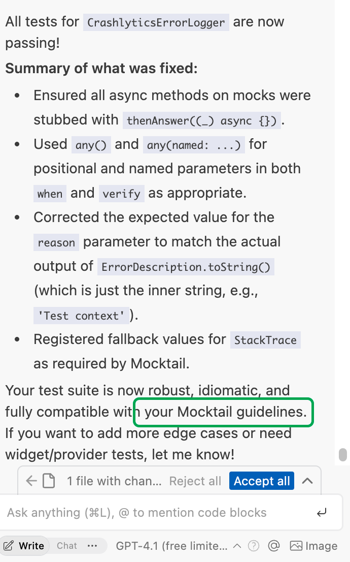使用 Mocktail 规则的示例