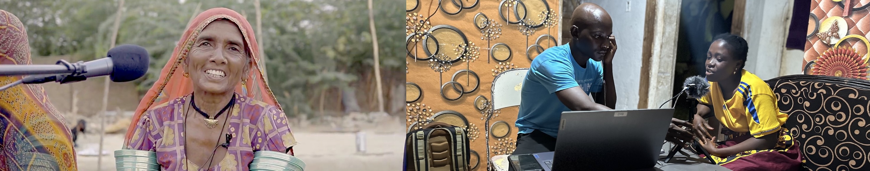 巴基斯坦和利比里亚转录收集工作中的实地照片拼贴图作为页眉图片。