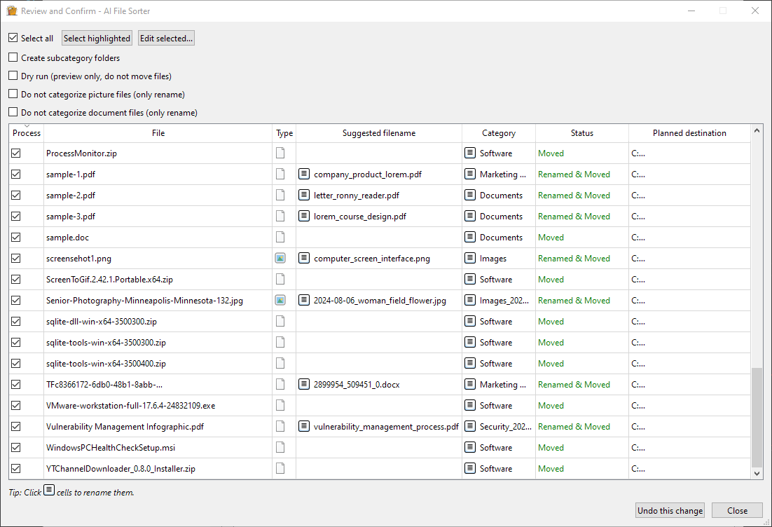 AI 文件整理器截图