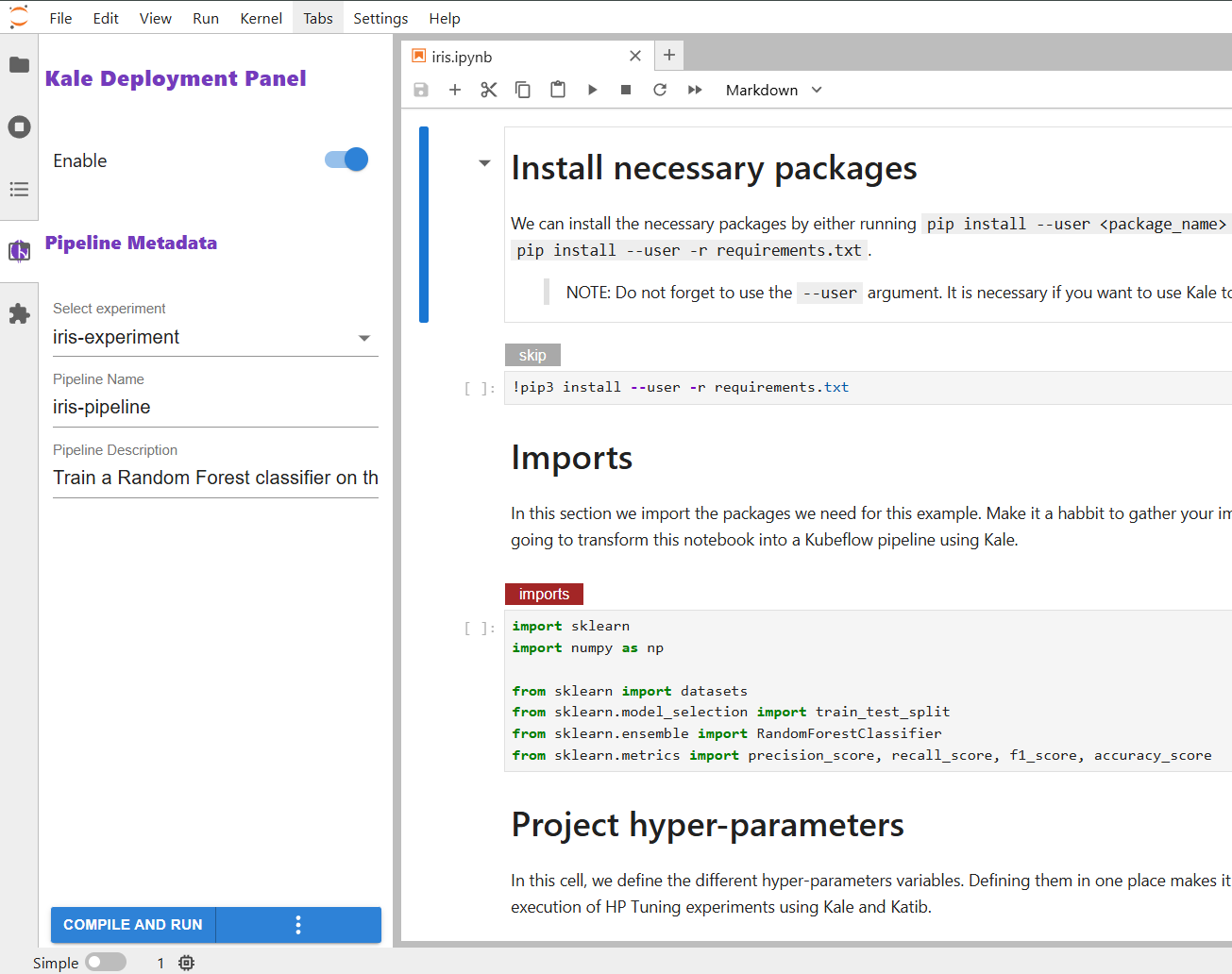 Kale JupyterLab 扩展