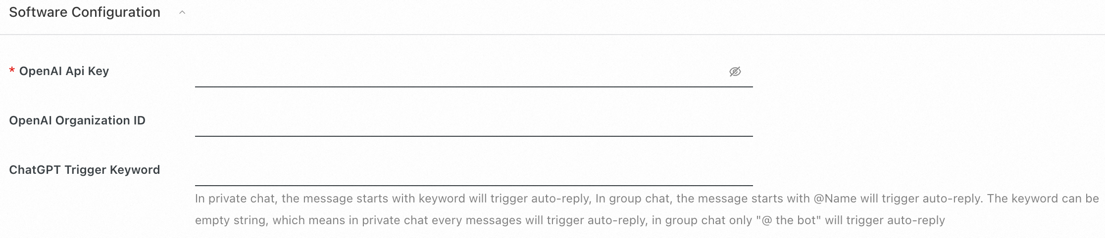 ChatGPT-On-WeChat 软件配置
