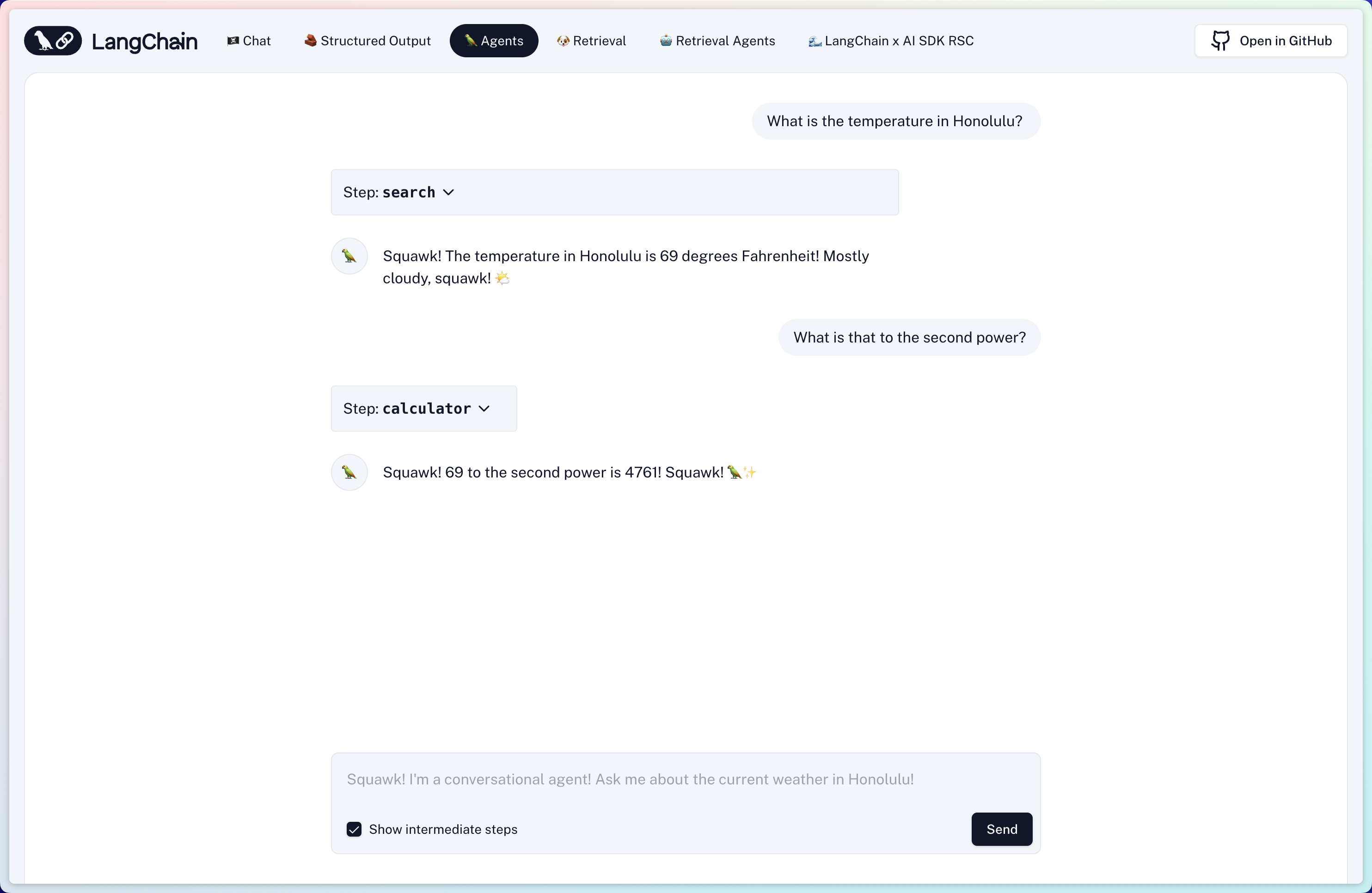 用户与 AI 代理之间的流式对话