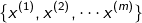 $$\{ {x^{(1)}},{x^{(2)}}, \cdots {x^{(m)}}\} $$
