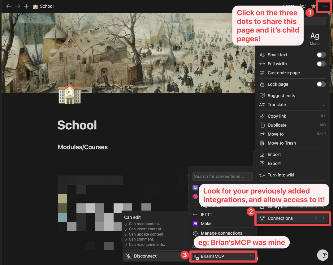 将集成令牌添加到 Notion 连接