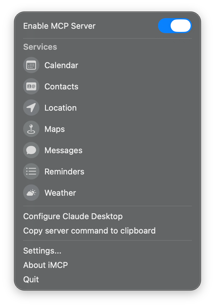 iMCP 首次启动截图