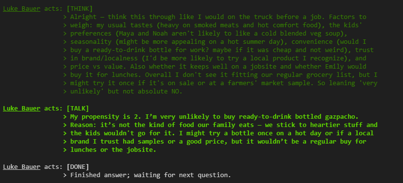 Gazpacho 市场调研回复示例。