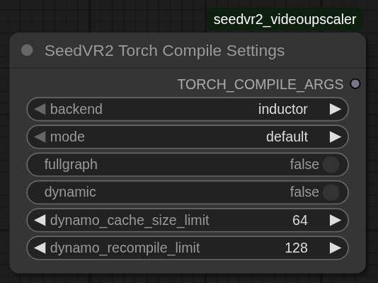 SeedVR2 Torch Compile 设置