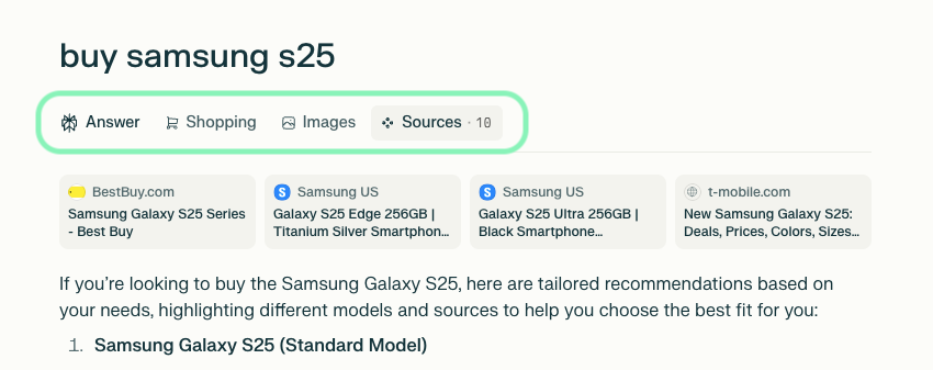 Perplexity 标签页