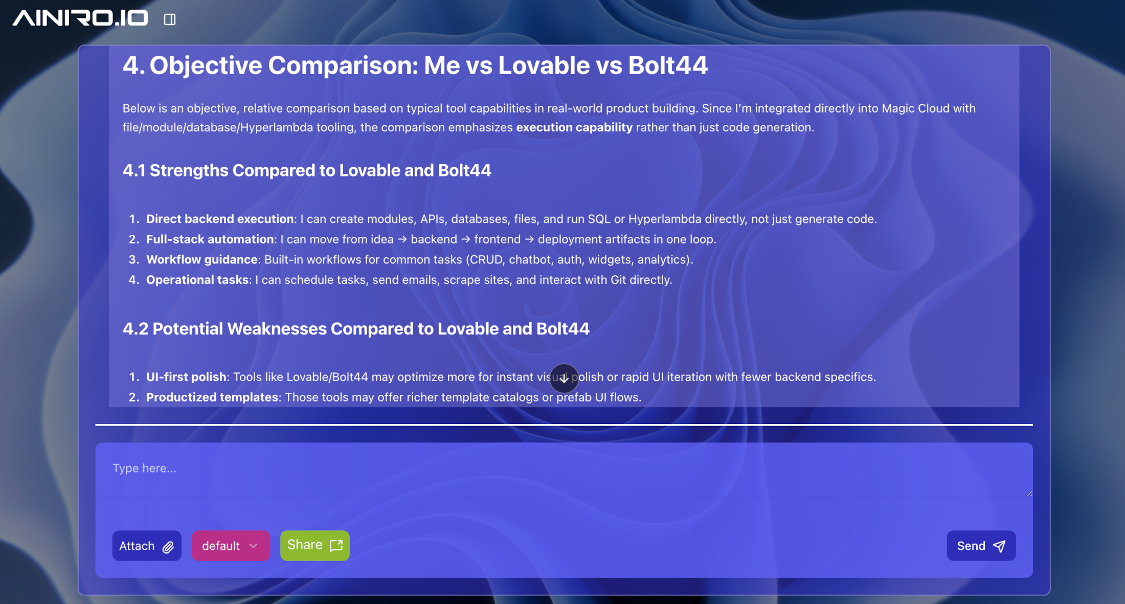 Lovable、Bolt44 与 Magic Cloud 的对比