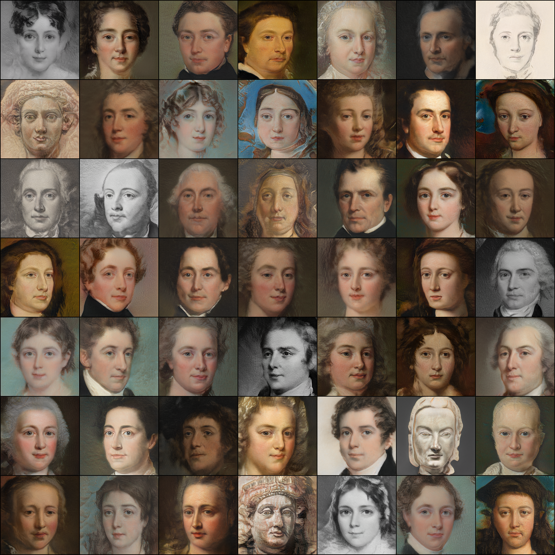 带有非泄漏增强的 MetFaces 样本