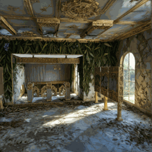 长满杂草的奇幻宫殿内部