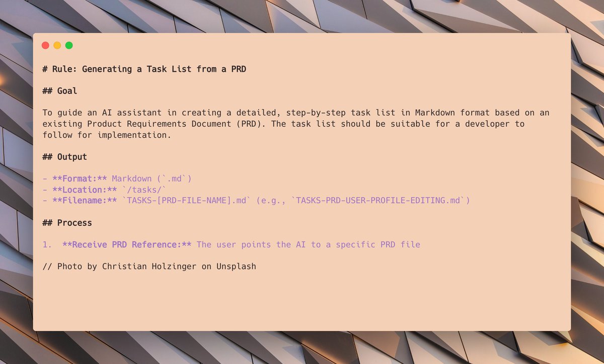 从 PRD 生成任务的示例