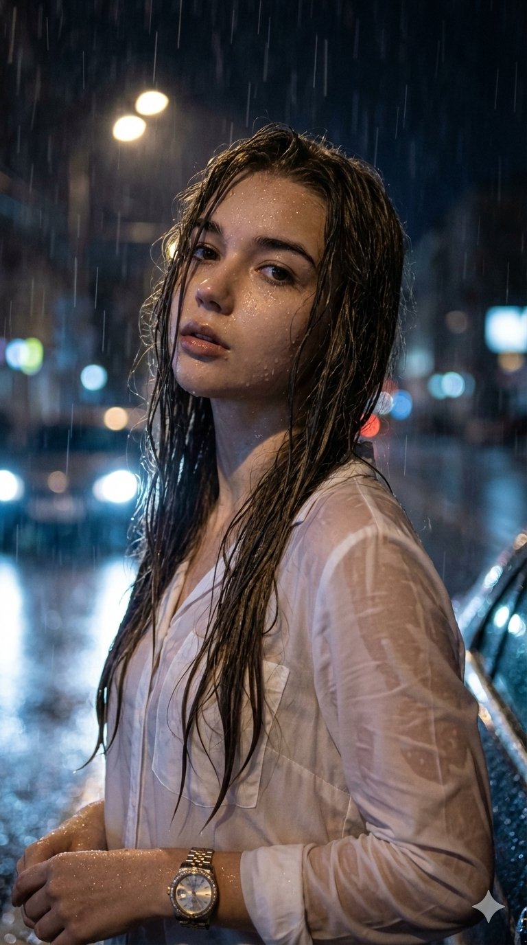 Awesome GPT4o/GPT-4o Image Prompts-雨夜都市的沉思女性