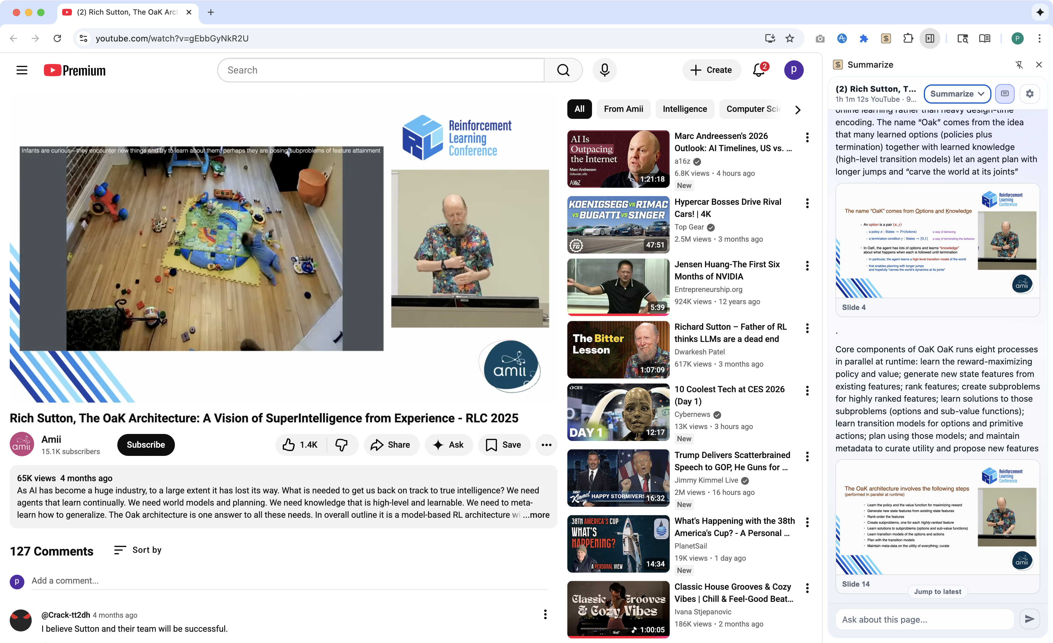 Summarize YouTube 幻灯片截图