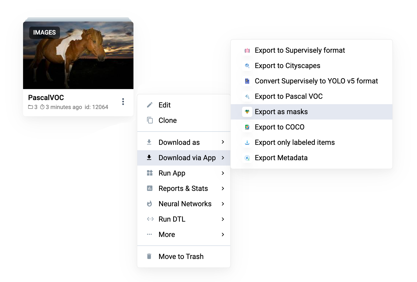 从上下文菜单运行应用