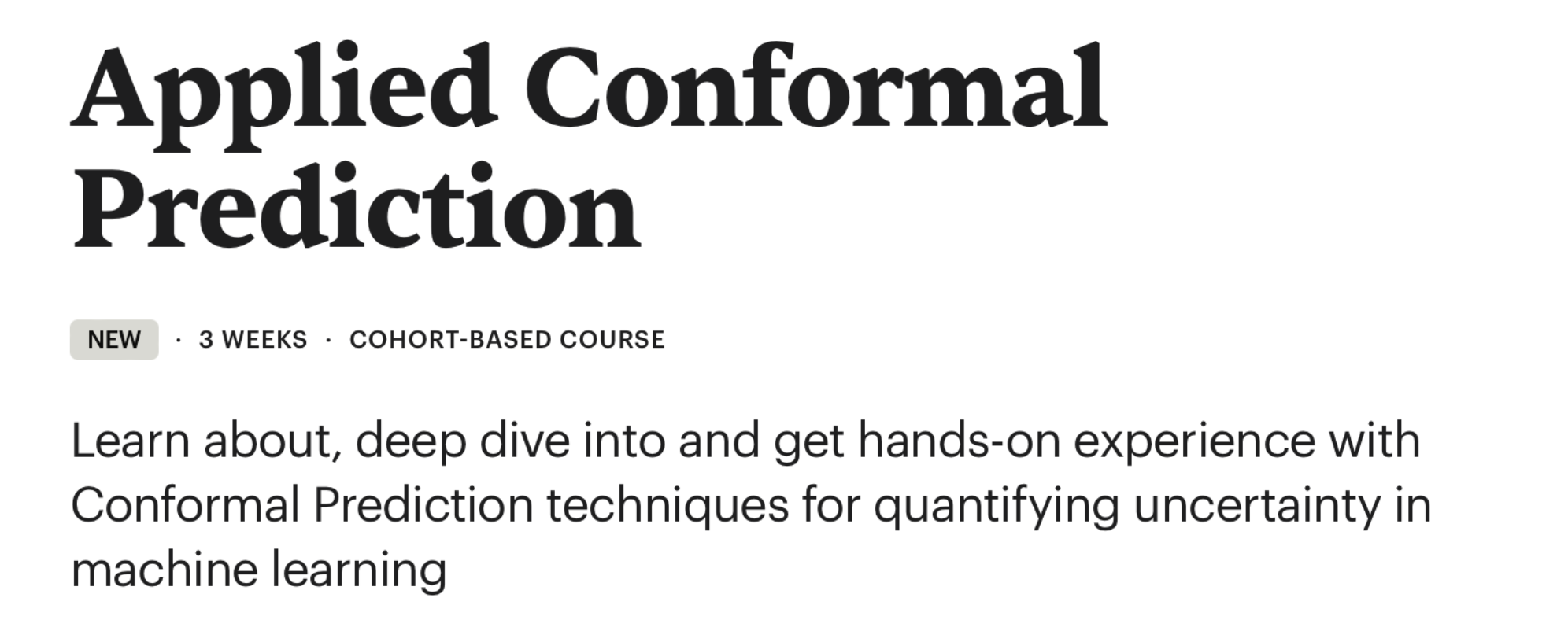 应用共形预测课程