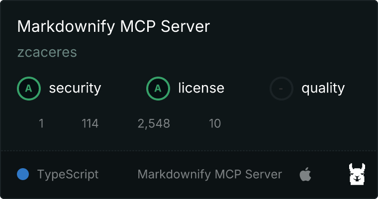 Markdownify Server MCP server